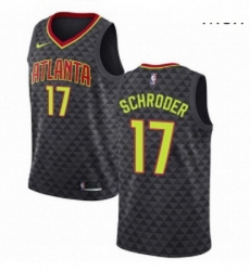 Mens Nike Atlanta Hawks 17 Dennis Schroder Swingman Black Road NBA Jersey Icon Edition 