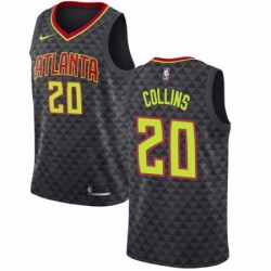 Mens Nike Atlanta Hawks 20 John Collins Swingman Black Road NBA Jersey Icon Edition 