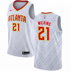 Mens Nike Atlanta Hawks 21 Dominique Wilkins Swingman White NBA Jersey Association Edition