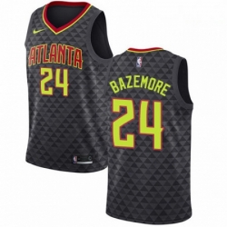 Mens Nike Atlanta Hawks 24 Kent Bazemore Authentic Black Road NBA Jersey Icon Edition 