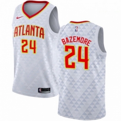 Mens Nike Atlanta Hawks 24 Kent Bazemore Authentic White NBA Jersey Association Edition 