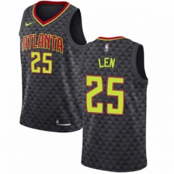 Mens Nike Atlanta Hawks 25 Alex Len Authentic Black NBA Jersey Icon Edition 
