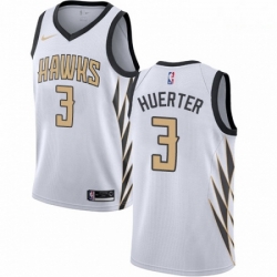 Mens Nike Atlanta Hawks 3 Kevin Huerter Swingman White NBA Jersey City Edition 