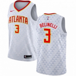 Mens Nike Atlanta Hawks 3 Marco Belinelli Swingman White NBA Jersey Association Edition 