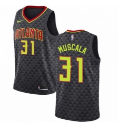 Mens Nike Atlanta Hawks 31 Mike Muscala Swingman Black Road NBA Jersey Icon Edition 