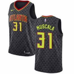 Mens Nike Atlanta Hawks 31 Mike Muscala Swingman Black Road NBA Jersey Icon Edition 