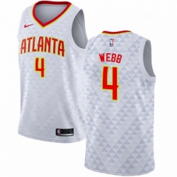 Mens Nike Atlanta Hawks 4 Spud Webb Authentic White NBA Jersey Association Edition