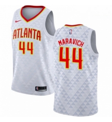 Mens Nike Atlanta Hawks 44 Pete Maravich Authentic White NBA Jersey Association Edition
