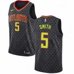 Mens Nike Atlanta Hawks 5 Josh Smith Authentic Black Road NBA Jersey Icon Edition