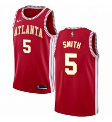 Mens Nike Atlanta Hawks 5 Josh Smith Authentic Red NBA Jersey Statement Edition