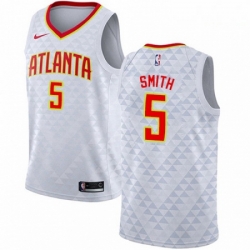 Mens Nike Atlanta Hawks 5 Josh Smith Authentic White NBA Jersey Association Edition