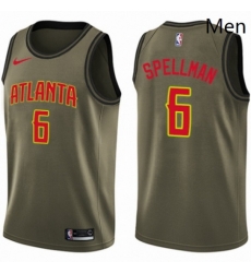 Mens Nike Atlanta Hawks 6 Omari Spellman Swingman Green Salute to Service NBA Jersey 