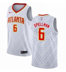 Mens Nike Atlanta Hawks 6 Omari Spellman Swingman White NBA Jersey Association Edition 