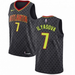 Mens Nike Atlanta Hawks 7 Ersan Ilyasova Authentic Black Road NBA Jersey Icon Edition 