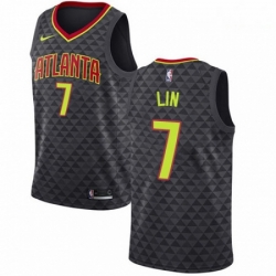 Mens Nike Atlanta Hawks 7 Jeremy Lin Swingman Black NBA Jersey Icon Edition 