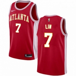 Mens Nike Atlanta Hawks 7 Jeremy Lin Swingman Red NBA Jersey Statement Edition 