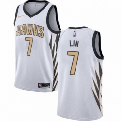 Mens Nike Atlanta Hawks 7 Jeremy Lin Swingman White NBA Jersey City Edition 