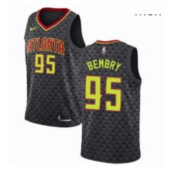 Mens Nike Atlanta Hawks 95 DeAndre Bembry Swingman Black Road NBA Jersey Icon Edition