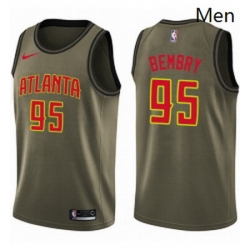 Mens Nike Atlanta Hawks 95 DeAndre Bembry Swingman Green Salute to Service NBA Jersey