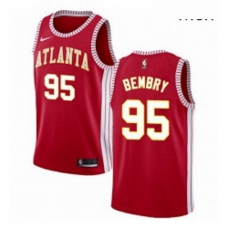 Mens Nike Atlanta Hawks 95 DeAndre Bembry Swingman Red NBA Jersey Statement Edition