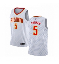 Womens Atlanta Hawks 5 Jabari Parker Authentic White Basketball Jersey Association Edition 