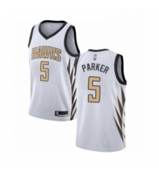 Womens Atlanta Hawks 5 Jabari Parker Swingman White Basketball Jersey City Edition 