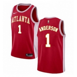 Womens Nike Atlanta Hawks 1 Justin Anderson Swingman Red NBA Jersey Statement Edition 