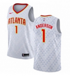 Womens Nike Atlanta Hawks 1 Justin Anderson Swingman White NBA Jersey Association Edition 