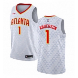 Womens Nike Atlanta Hawks 1 Justin Anderson Swingman White NBA Jersey Association Edition 