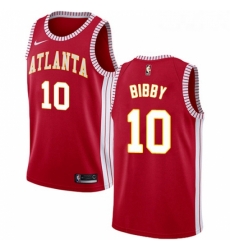 Womens Nike Atlanta Hawks 10 Mike Bibby Authentic Red NBA Jersey Statement Edition