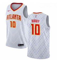 Womens Nike Atlanta Hawks 10 Mike Bibby Authentic White NBA Jersey Association Edition