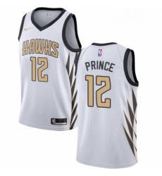 Womens Nike Atlanta Hawks 12 Taurean Prince Swingman White NBA Jersey City Edition 