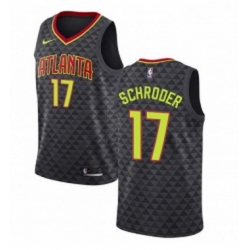 Womens Nike Atlanta Hawks 17 Dennis Schroder Authentic Black Road NBA Jersey Icon Edition 