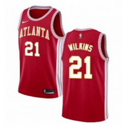 Womens Nike Atlanta Hawks 21 Dominique Wilkins Authentic Red NBA Jersey Statement Edition