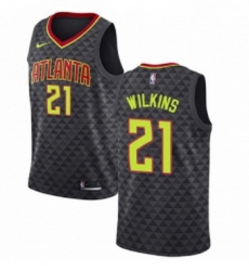 Womens Nike Atlanta Hawks 21 Dominique Wilkins Swingman Black Road NBA Jersey Icon Edition