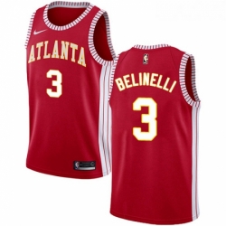 Womens Nike Atlanta Hawks 3 Marco Belinelli Authentic Red NBA Jersey Statement Edition 