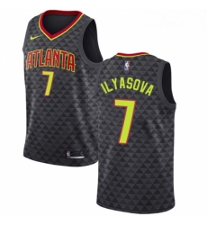 Womens Nike Atlanta Hawks 7 Ersan Ilyasova Authentic Black Road NBA Jersey Icon Edition 