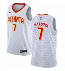 Womens Nike Atlanta Hawks 7 Ersan Ilyasova Authentic White NBA Jersey Association Edition 