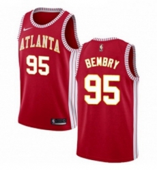 Womens Nike Atlanta Hawks 95 DeAndre Bembry Authentic Red NBA Jersey Statement Edition