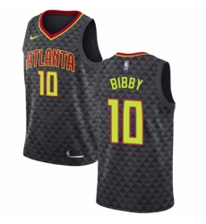 Youth Nike Atlanta Hawks 10 Mike Bibby Authentic Black Road NBA Jersey Icon Edition