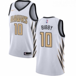 Youth Nike Atlanta Hawks 10 Mike Bibby Swingman White NBA Jersey City Edition