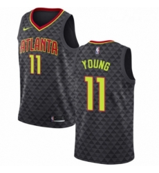Youth Nike Atlanta Hawks 11 Trae Young Swingman Black NBA Jersey Icon Edition 