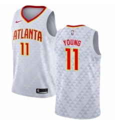 Youth Nike Atlanta Hawks 11 Trae Young Swingman White NBA Jersey Association Edition 