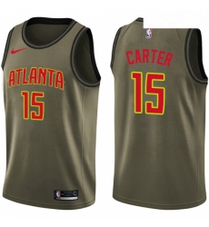 Youth Nike Atlanta Hawks 15 Vince Carter Swingman Green Salute to Service NBA Jersey 