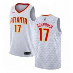 Youth Nike Atlanta Hawks 17 Dennis Schroder Authentic White NBA Jersey Association Edition 