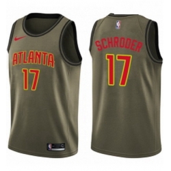 Youth Nike Atlanta Hawks 17 Dennis Schroder Swingman Green Salute to Service NBA Jersey 