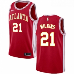 Youth Nike Atlanta Hawks 21 Dominique Wilkins Authentic Red NBA Jersey Statement Edition