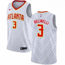 Youth Nike Atlanta Hawks 3 Marco Belinelli Authentic White NBA Jersey Association Edition 