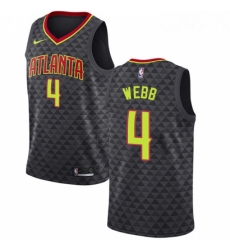 Youth Nike Atlanta Hawks 4 Spud Webb Authentic Black Road NBA Jersey Icon Edition