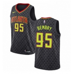 Youth Nike Atlanta Hawks 95 DeAndre Bembry Authentic Black Road NBA Jersey Icon Edition